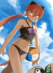  alisa_southerncross animal_ears bad_id bad_pixiv_id bikini brown_hair cat_ears dutch_angle keroro keroro_gunsou nekogasuki red_eyes swimsuit tamama volleyball 