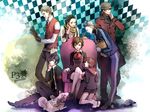  6+boys amada_ken animal aragaki_shinjirou armband beanie black_hair brown_hair crossed_legs digital_media_player dog female_protagonist_(persona_3) grey_hair hair_over_one_eye hat headphones koromaru male_harem mochizuki_ryouji multiple_boys olida_(jambon) persona persona_3 persona_3_portable sanada_akihiko scarf school_uniform silver_hair sitting smile suspenders teodor yuuki_makoto 