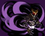  bodysuit glowing kamen_rider kamen_rider_kuuga kamen_rider_kuuga_(series) male_focus muscle purple_background simple_background skin_tight solo spoiled_kandume upper_body 