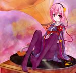  digital_media_player eyes feet hairband highres ipod japanese_clothes komeiji_satori minigirl pantyhose phonograph purple_eyes purple_hair purple_legwear short_hair solo touhou turntable yuutori_(abyssorz) 