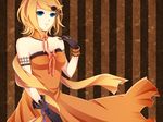  blonde_hair blue_eyes dress duplicate gloves hekikiri highres jewelry kagamine_rin short_hair solo vocaloid 