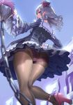  ass heels pantsu pantyhose skirt_lift smoke_(flyx21) 