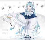  dress gkn hatsune_miku heels rabbit snow thighhighs vocaloid yuki_miku 
