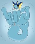  black_eyes blue_skin canine eeveelution female mammal masturbation nintendo partially_submerged pok&eacute;mon pussy solo spread_legs spreading tongue tongue_out trout_(artist) vaporeon video_games water webbing 