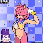  amy_rose athletic censored flexing mcpartyworld medals nabbit olympics sonic_(series) sonic_the_hedgehog sport teasing 
