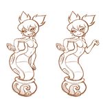  breasts female gunmouth monochrome musical_instrument pigtails reptile scalie shantae_(series) snake solo tambourine tuki wide_hips 