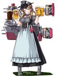  2016 alcohol anchor apron bangs beer beer_mug blonde_hair blue_eyes blush boots closed_mouth corset cup dated dirndl dress frills full_body german_clothes hair_over_shoulder hat holding holding_cup jewelry kantai_collection legs_apart long_hair looking_at_viewer low_twintails machinery necklace off-shoulder_dress off_shoulder peaked_cap prinz_eugen_(kantai_collection) rigging short_sleeves signature simple_background sketch smile solo standing tatsumi_ray turret twintails twitter_username white_background 