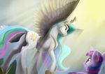  2016 crown equine female friendship_is_magic gold_(metal) horn jewelry mammal my_little_pony necklace princess_celestia_(mlp) silfoe sun_rays twilight_sparkle_(mlp) unicorn winged_unicorn wings 