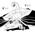  black_and_white car dragon dragons_having_sex_with_cars erection feral machine male monochrome nude open_mouth otamajakusi3292 penis scalie simple_background vehicle wheels white_background wings wyvern 