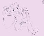  animal_genitalia anthro balls barefoot bedding blanket canine circumcised compfive cub dog humanoid_penis knot line_art looking_away male mammal monochrome navel nipples nude pawpads penis raised_arm sheath signature sketch solo tongue tongue_out young 