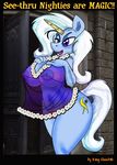  2016 anthro anthrofied big_breasts breasts bro-harl clothing cutie_mark equine female friendship_is_magic hand_on_breast horn king-cheetah lingerie mammal my_little_pony navel nightgown nipple_bulge nude open_mouth pussy solo translucent transparent_clothing trixie_(mlp) unicorn 