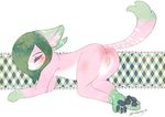  2016 anus big_butt butt cat feline female fur hair mammal paws pink_fur pussy simple_background solo zukori 