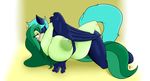 anthro appelknekten big_breasts blue_hair blush breast_squish breasts earth_pony equine fan_character feathered_wings feathers female green_hair hair horse huge_breasts lying male male/female mammal missionary_position my_little_pony nipples nude on_back pegasus pony sex wings 
