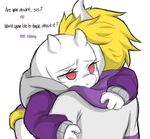  asgore_dreemurr boss_monster caprine clothed clothing english_text female friisans fur goat hoodie horn hug male mammal switchtale text toriel undertale video_games 