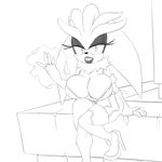  anthro areola big_breasts breasts cleavage clothed clothing crossgender erect_nipples female hedgehog huge_breasts mammal mobian_(species) nipple_bulge nipples ravnic silver_the_hedgehog skimpy smile solo sonic_(series) 