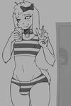  2016 anthro asriel_dreemurr bow bulge caprine clothing collar fur girly goat long_ears male mammal miketheuser selfie simple_background smile undertale underwear video_games white_fur 