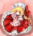  bad_id bad_pixiv_id bow character_doll flandre_scarlet frills hat hat_bow himemurasaki mob_cap remilia_scarlet side_ponytail solo touhou wings 