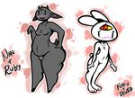  anthro belly big_ears blush breasts butt caprine collaboration duo embarrassed female fur furyman87&nbsp;deloco49 girlish_figure goat horn lagomorph mammal nan_(nq) nan_quest nipples nude pussy rabbit red_eyes ruby_(rq) ruby_quest small_breasts standing thick_thighs third_eye 