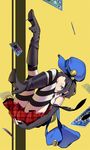  1girl artist_request black_hair looking_at_viewer marie_(persona_4) persona persona_4 persona_4_the_golden solo striped_legwear tarot thighhighs xiao_chichi 