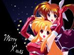  christmas fate_testarossa mahou_shoujo_lyrical_nanoha ribbons takamachi_nanoha 