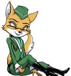  anthro canine clothing eyewear female fox glasses hat lt._fox_vixen mammal military_uniform smile solo squirrel_and_hedgehog stoicfive uniform 