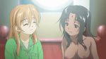  2_girls 2girls animated animated_gif breasts dark_skin kiss multiple_girls nipples sect shoujo_sect yuri 