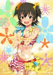  akagi_miria black_hair brown_eyes character_name happy_birthday idolmaster idolmaster_cinderella_girls open_mouth pikapikapop short_hair shungao smile solo twintails 