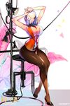  blade_&amp;_soul cleavage heels imp no_bra open_shirt pantyhose watermark 