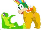  animal_genitalia anus backsack balls bent_over duo gecko geico_gecko genital_slit grin holding_penis humanoid_penis koopa koopaling lemmy_koopa lizard long_foreskin looking_at_viewer looking_back male male/male mario_bros mohawk naughty_face nintendo nude penis perineum pinup pose raised_tail reclining reptile scalie seyrmo signature sitting slit standing uncut video_games 