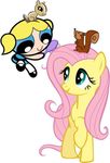  brush bubbles_(powerpuff_girls) chipmunk clothing crossover duo equine female feral fluttershy_(mlp) friendship_is_magic fur hair horse human mammal my_little_pony pegasus pink_hair pony powerpuff_girls rodent squirrel wings young 