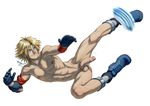  1boy abs blonde_hair cum final_fantasy flaccid foreskin gloves male_focus muscle nude pecs penis solo sport testicles tidus 