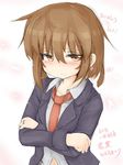  brown_hair kantai_collection okiraku_nikku short_hair tagme tie wakaba_(kantai_collection) 