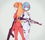  adapted_object ak-47 assault_rifle ayanami_rei back-to-back bodysuit counter-strike counter_strike:global_offensive gun highres multiple_girls neon_genesis_evangelion orange_hair pilot_suit plugsuit qosic rifle souryuu_asuka_langley trigger_discipline weapon white_bodysuit 