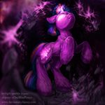  2015 abstract_background cutie_mark equine female feral friendship_is_magic fur glowing glowing_eyes hair horn magic mammal multicolored_hair my_little_pony obpony purple_fur smile solo twilight_sparkle_(mlp) unicorn young 