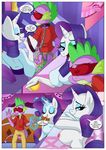  2016 anthro anthrofied bbmbbf bdsm blindfold blue_eyes breasts clothing collar comic crying dialogue dragon duo english_text equestria_untamed equine eyeshadow fangs female friendship_is_magic green_eyes hair hi_res horn leash magic makeup male mammal my_little_pony open_mouth palcomix purple_hair rarity_(mlp) side_boob skirt spike_(mlp) tears text unicorn 