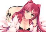  ass bow bra breasts cleavage kousaka_tamaki long_hair panties red_hair scan taka_tony to_heart_2 underwear 