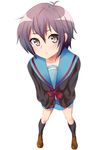  bad_id bad_pixiv_id bangs brown_eyes cancell cardigan grey_hair kita_high_school_uniform nagato_yuki nagato_yuki-chan_no_shoushitsu purple_hair school_uniform serafuku short_hair solo suzumiya_haruhi_no_shoushitsu suzumiya_haruhi_no_yuuutsu white_background 