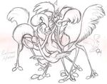  avian bird caressing coy cute harem ink ladies looney_tunes queensmate roadrunner sketch warner_brothers 