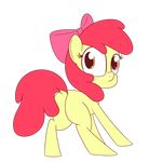  alpha_channel apple_bloom_(mlp) cub equine female feral friendship_is_magic hair horse looking_back mammal mr-degration my_little_pony red_hair solo young 