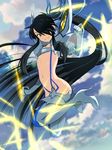  black_hair cosplay drifters fujiwara_riyu junketsu kill_la_kill kiryuuin_satsuki kiryuuin_satsuki_(cosplay) long_hair male_focus nasu_no_yoichi navel otoko_no_ko ponytail smile solo 