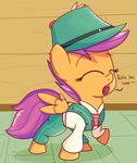  clothed clothing cub equine eyes_closed female feral friendship_is_magic hair hat mammal mr-degration my_little_pony open_mouth pegasus scootaloo_(mlp) singing solo teeth text tongue wings young 