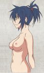  1girl animated animated_gif blue_hair breast_expansion breasts highres hoods_entertainment huge_breasts large_breasts manyuu_chifusa manyuu_hikenchou nipples nude ponytail topless yellow_eyes 