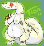  2016 alligator anthro areola big_breasts breasts claws digital_media_(artwork) female fionthebunny hi_res jewelry navel necklace nipples nude reptile scales scalie simple_background slightly_chubby solo teeth thick_thighs 