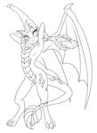  absurd_res annonymouse bloodstone_scepter dragon hi_res line_art princess_ember_(mlp) pussy 