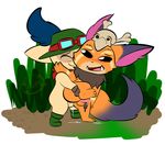  1-upclock anal anal_penetration balls cum cum_inside duo erection eyes_closed eyewear gnar_(lol) goggles league_of_legends male male/male open_mouth penetration penis sex simple_background smile teemo video_games yordle 