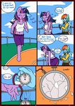  clothed clothing comic duo english_text equine eyes_closed female friendship_is_magic hi_res horn linedraweer lyndor mammal my_little_pony navel outside pegasus rainbow_dash_(mlp) speech_bubble text twilight_sparkle_(mlp) unicorn wings 