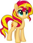  2016 alpha_channel ctb-36 cutie_mark equestria_girls equine female feral fur green_eyes hair horn mammal multicolored_hair my_little_pony orange_fur simple_background smile solo sunset_shimmer_(eg) transparent_background two_tone_hair unicorn 
