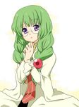  1girl braid cloak dress glasses green_hair long_hair open_mouth philia_felice purple_eyes tales_of_(series) tales_of_destiny 