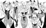  1girl breasts cleavage large_breasts long_hair monochrome morrigan_aensland pixiv_manga_sample s_tanly succubus vampire_(game) 