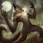  anthro canine claws dutch_angle featureless_crotch front_view glowing lius_lasahido magic_the_gathering mammal melee_weapon moon night nude official_art open_mouth outside roaring sharp_teeth solo standing sword teeth weapon were werewolf 